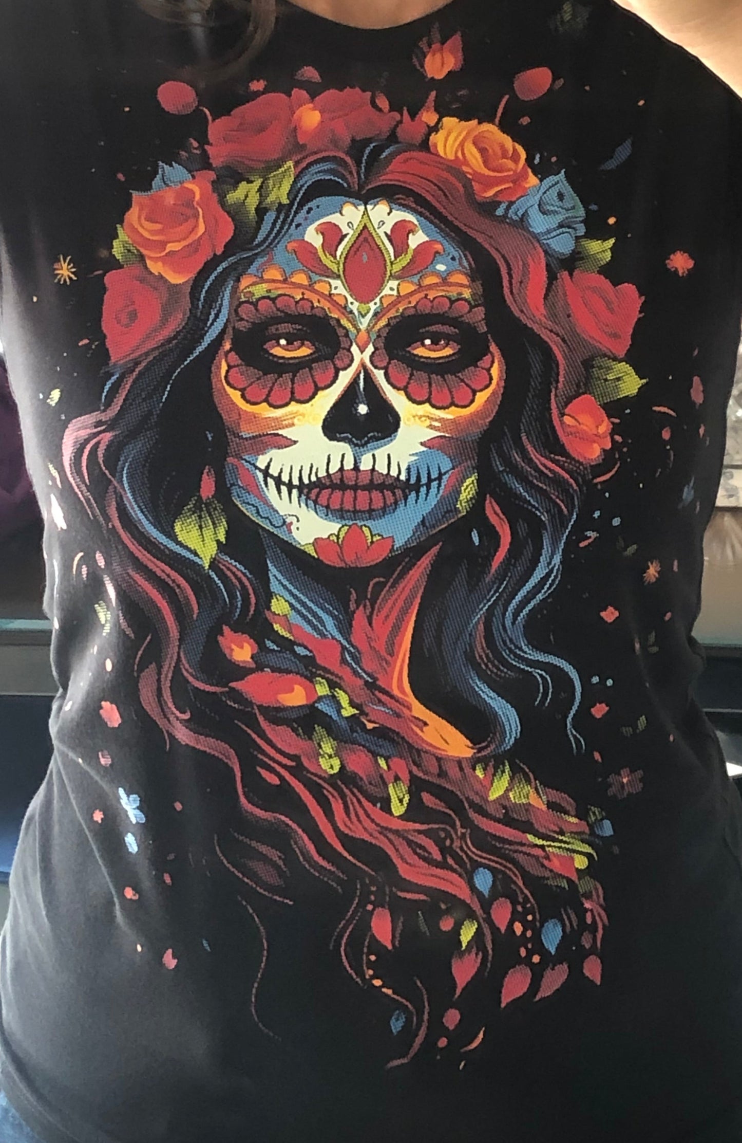 PLAYERA DISEÑO CATRINA JUMBO EFECTO SEMITONO