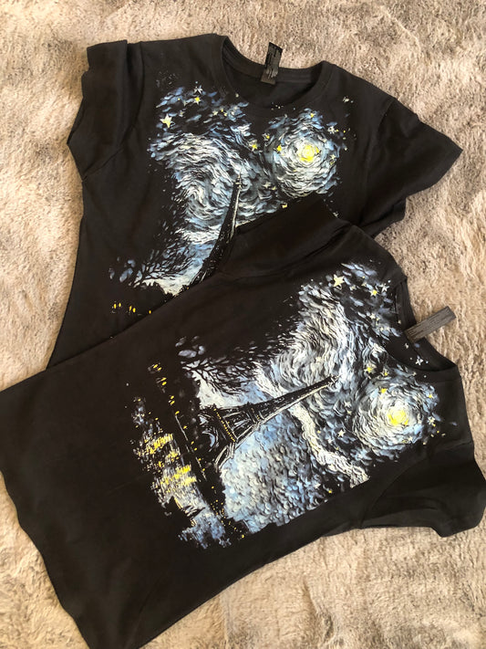 PLAYERA CON DISEÑO INSPIRADO EN VAN GOGH EN SEMITONOS